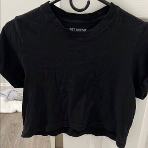 SET Active Black Short Sleeve Crop T-Shirt